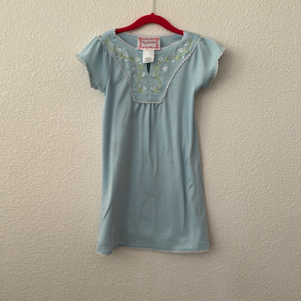 3 for $10 - Size (7/8) blue American Girl Beforever Nightgown with floral embro